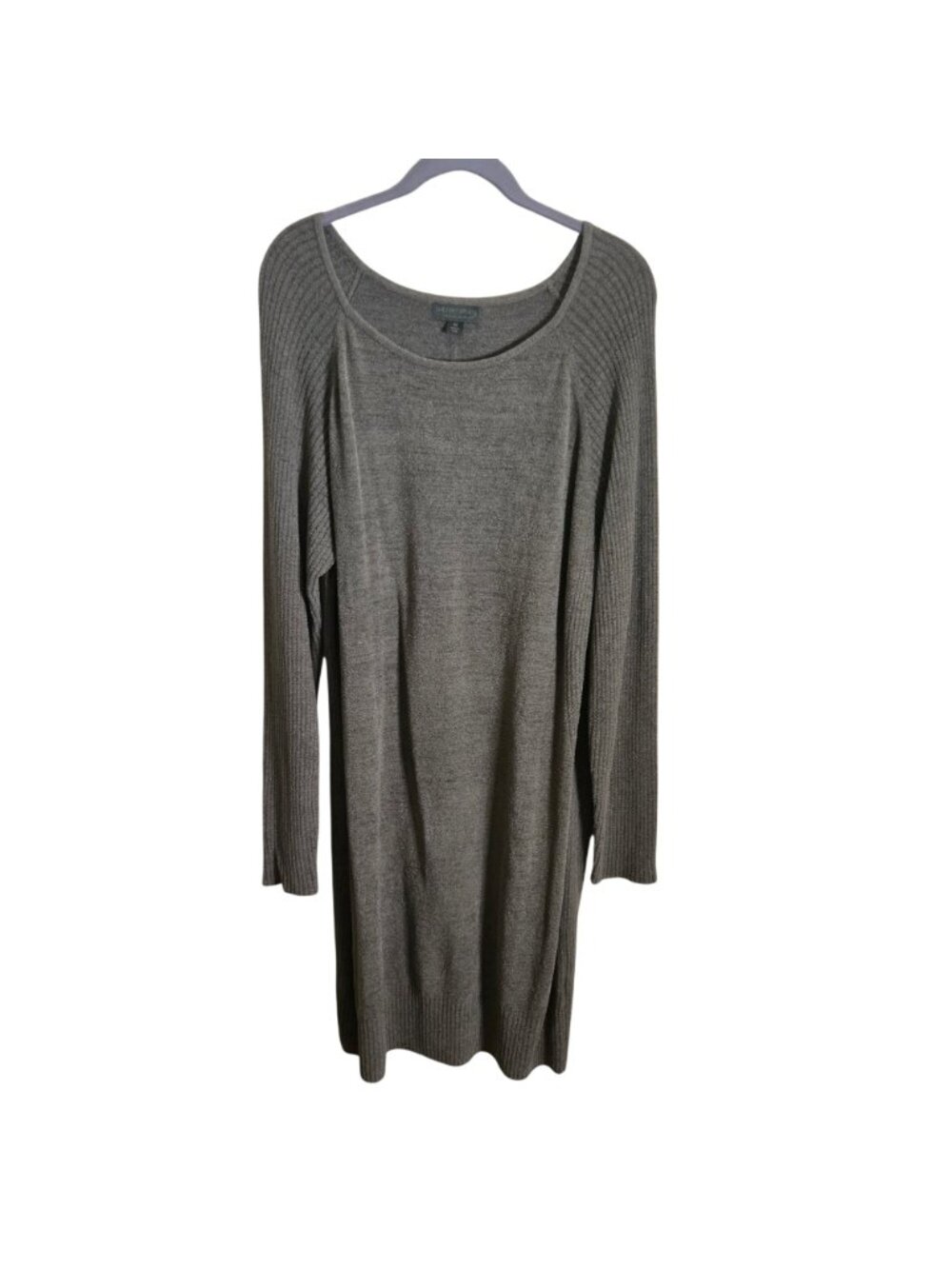 Barefoot Dreams CozyChic Ultra Lite Long Sleeve Olive Sweater Dress Size XL - Picture 2 of 6